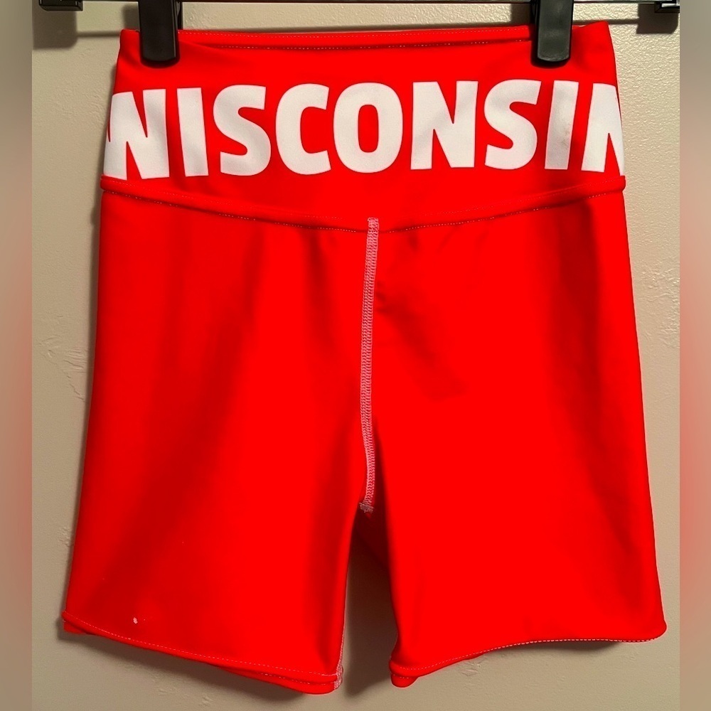 Wisconsin Red and White Bike Shorts